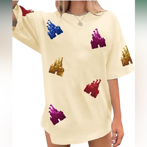 Disney sequin magic castle tee - Picture 1 of 7